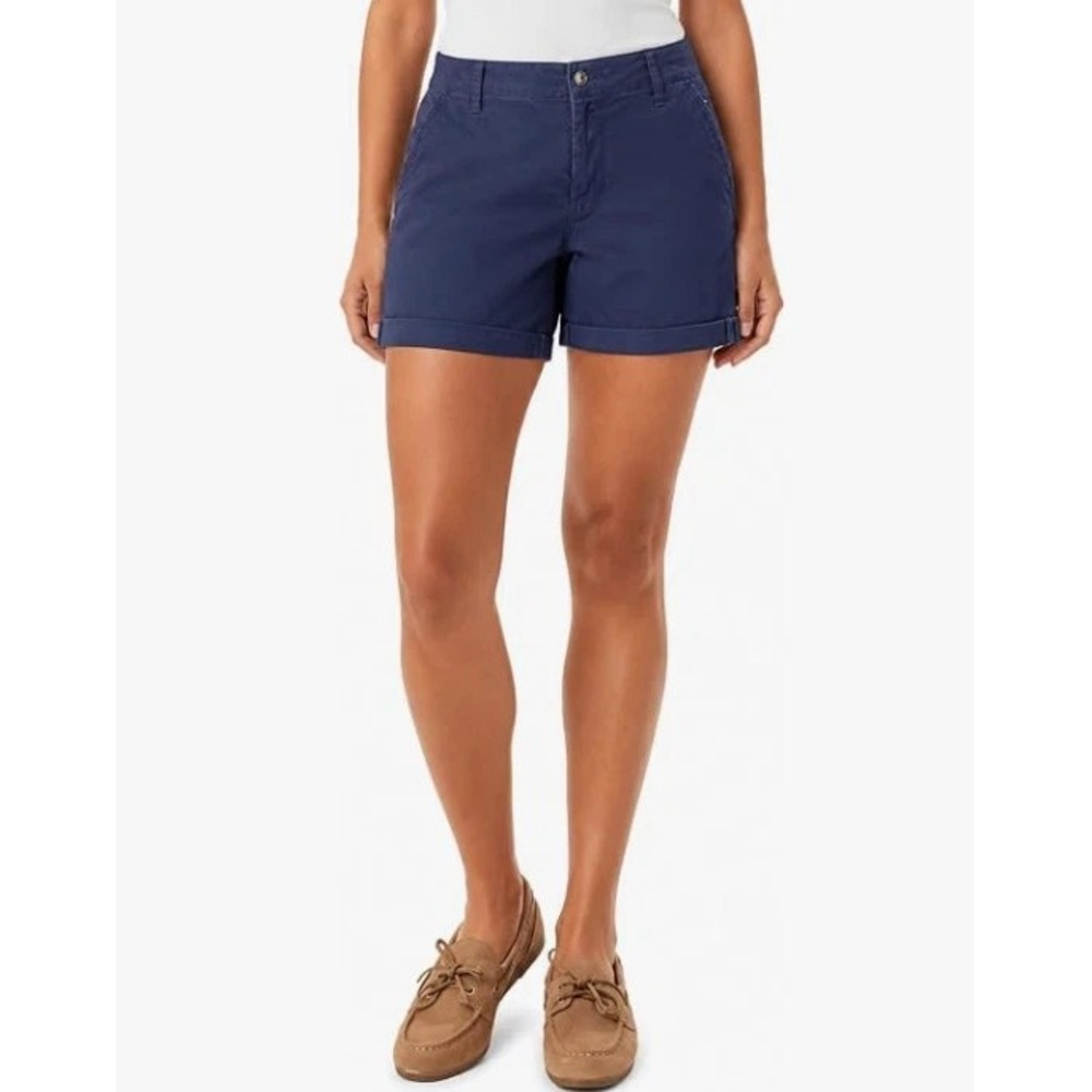 Kensie Jeans Women's Cotton Blend Pockets Shorts, Navy, Size Small, New